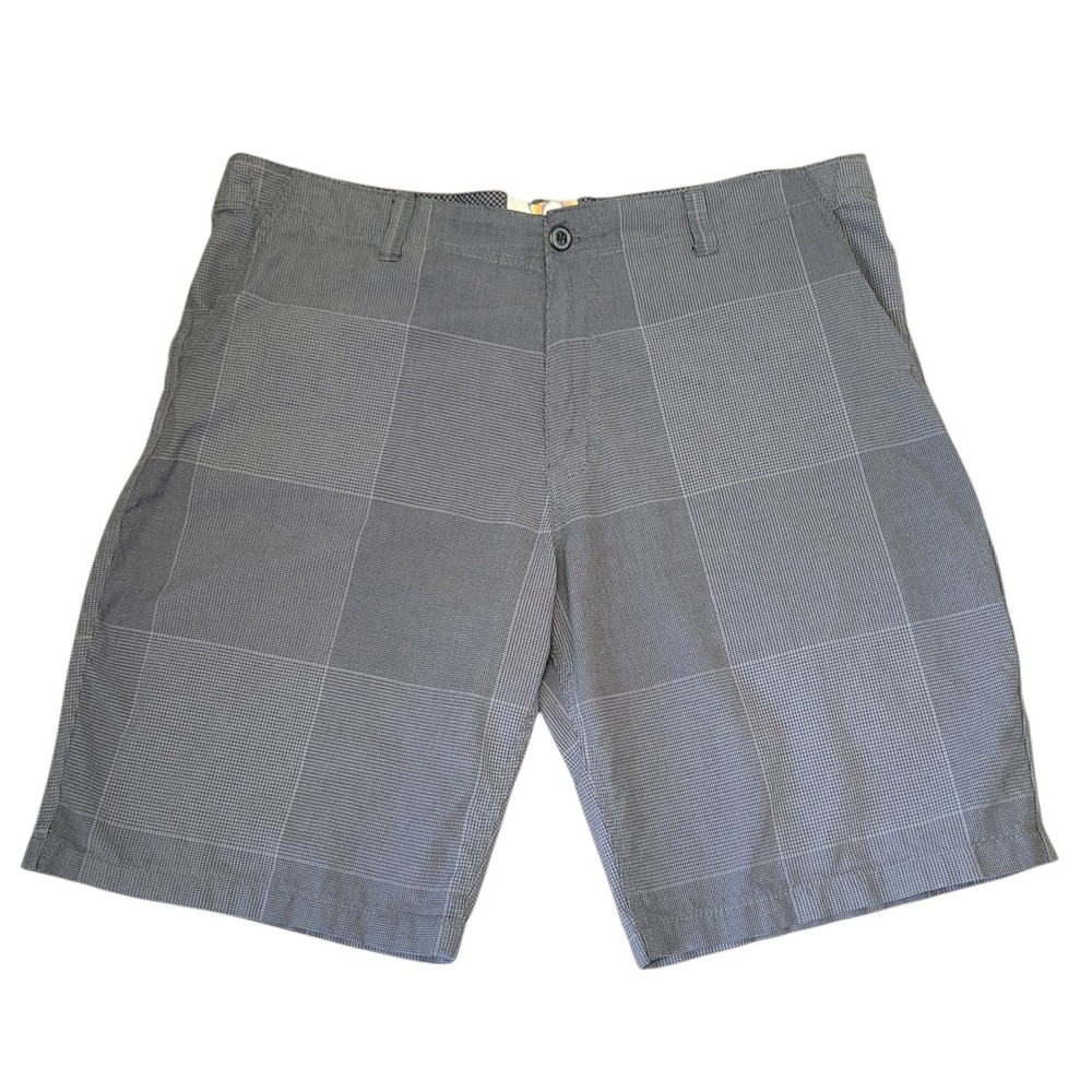 Ocean Pacific OP Vintage  Mens Grey Plaid Shorts Soot 100% Cotton Size 42 E658